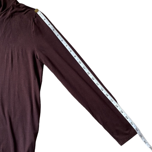 Eileen Fisher Scrunched Turtleneck Jersey Tunic, Brown, Size Small - Picture 10 of 10